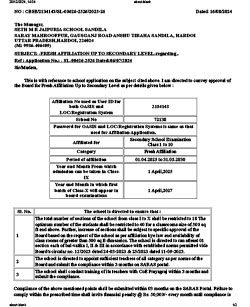 CBSE Affiliation Letter